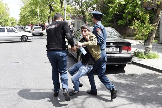 Opposition's protest rally in Yerevan