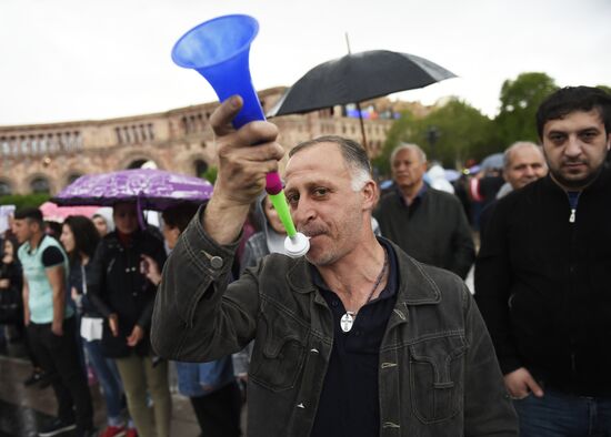 Opposition's protest rally in Yerevan