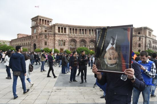 Opposition's protest rally in Yerevan