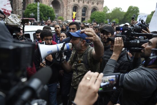 Opposition's protest rally in Yerevan