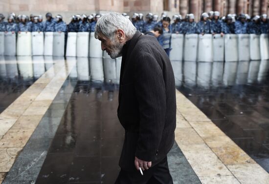 Opposition's protest rally in Yerevan