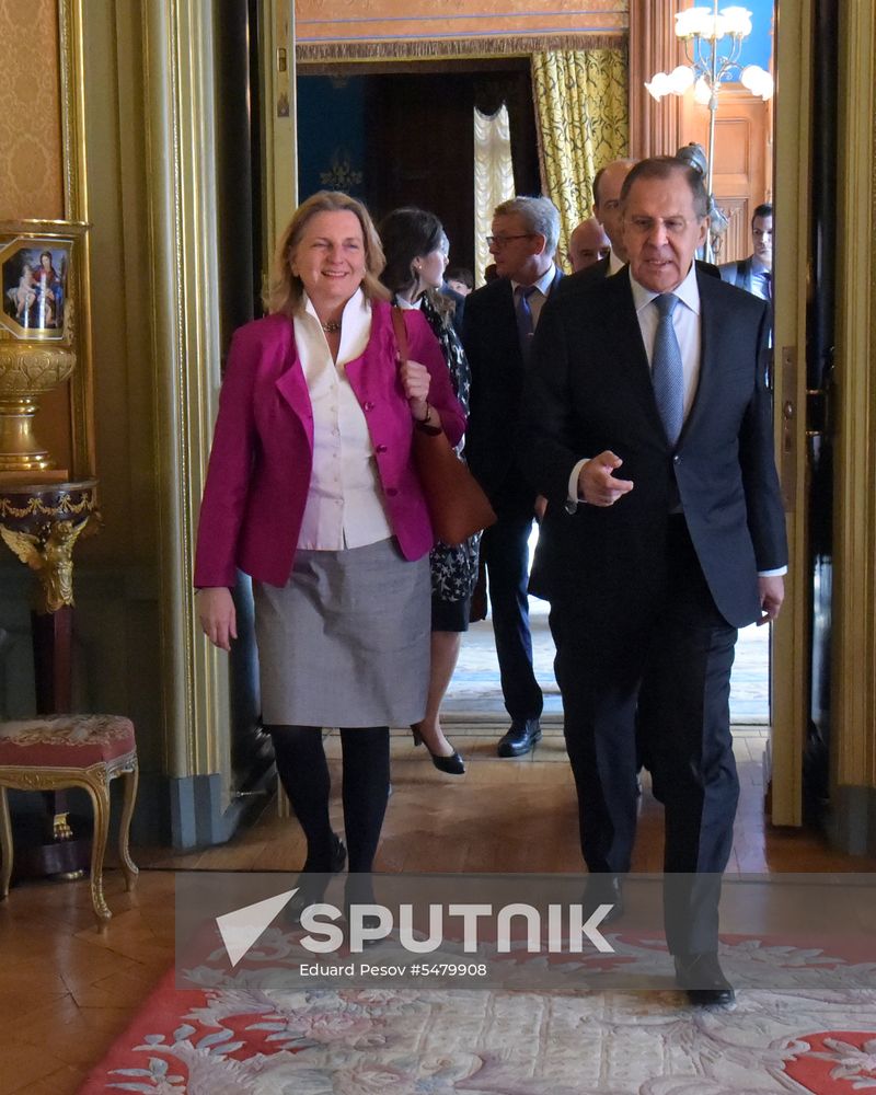 Foreign Minister Sergei Lavrov meets with Austrian Foreign Minister Karin Kneissl