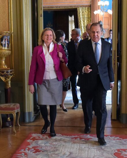 Foreign Minister Sergei Lavrov meets with Austrian Foreign Minister Karin Kneissl