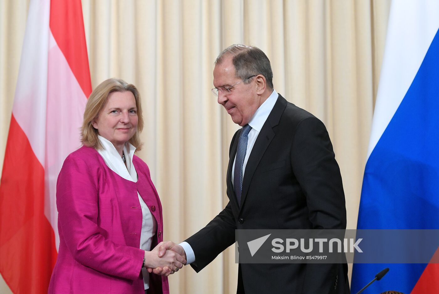 Foreign Minister Sergei Lavrov meets with Austrian Foreign Minister Karin Kneissl