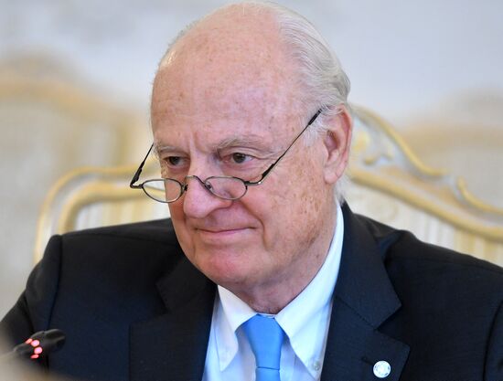 Russian Foreign Minister Sergei Lavrov meets with UN's Special Envoy for Syria Staffan de Mistura