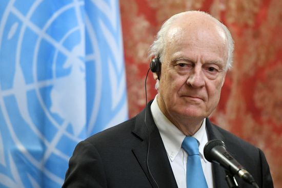 Russian Foreign Minister Sergei Lavrov meets with UN's Special Envoy for Syria Staffan de Mistura