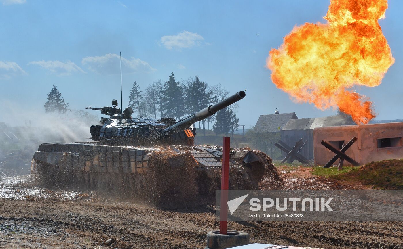 Tank Biathlon 2018 competition show in Belarus