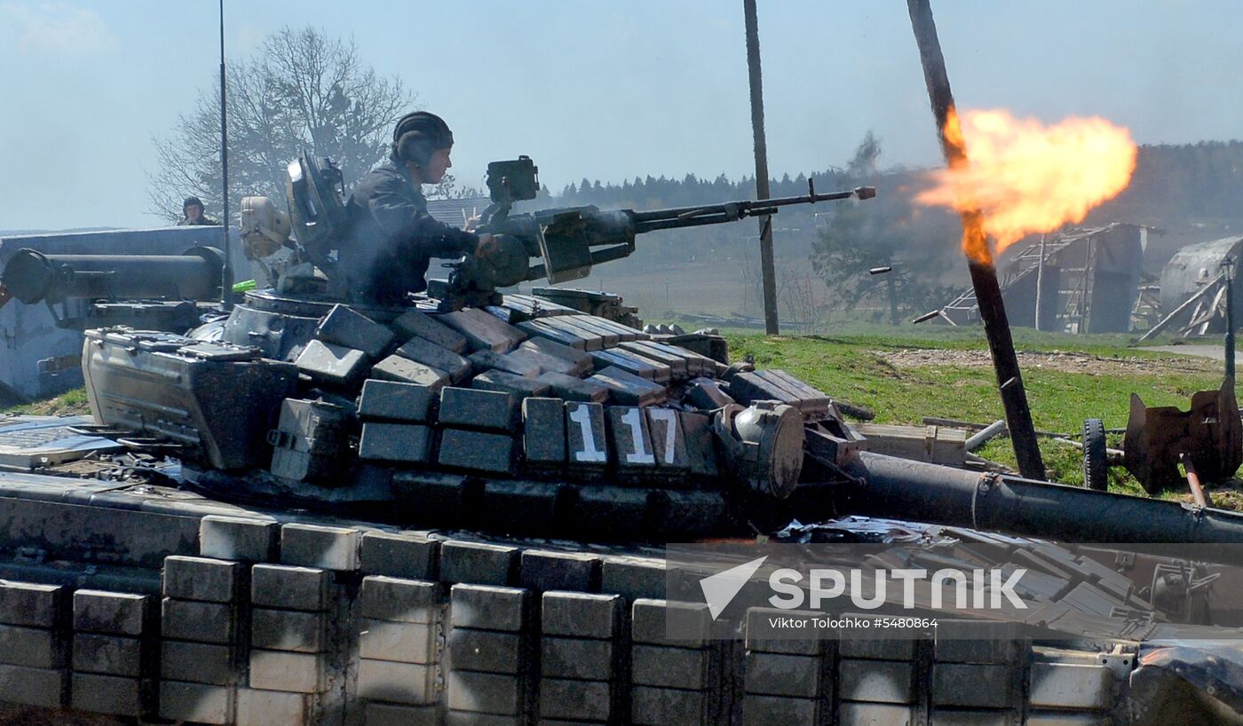 Tank Biathlon 2018 competition show in Belarus