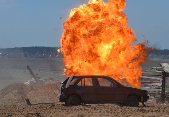 Tank Biathlon 2018 competition show in Belarus