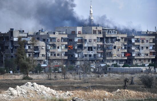 Situation around Yarmouk refugee camp south of Damascus