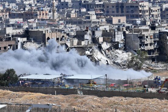 Situation around Yarmouk refugee camp south of Damascus