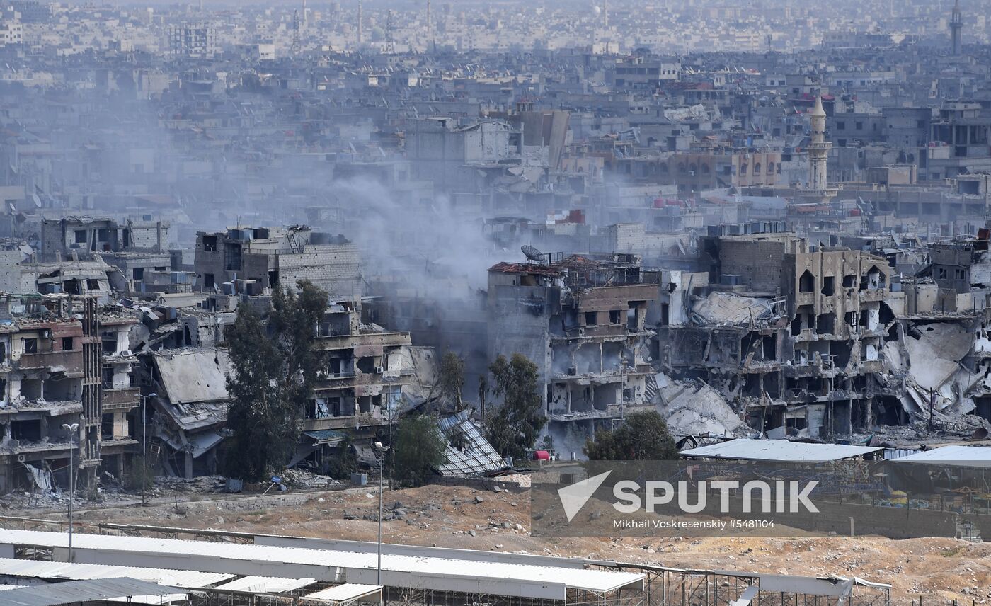 Situation around Yarmouk refugee camp south of Damascus