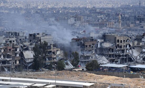 Situation around Yarmouk refugee camp south of Damascus