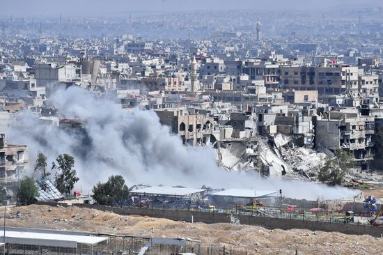 Situation around Yarmouk refugee camp south of Damascus