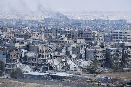Situation around Yarmouk refugee camp south of Damascus