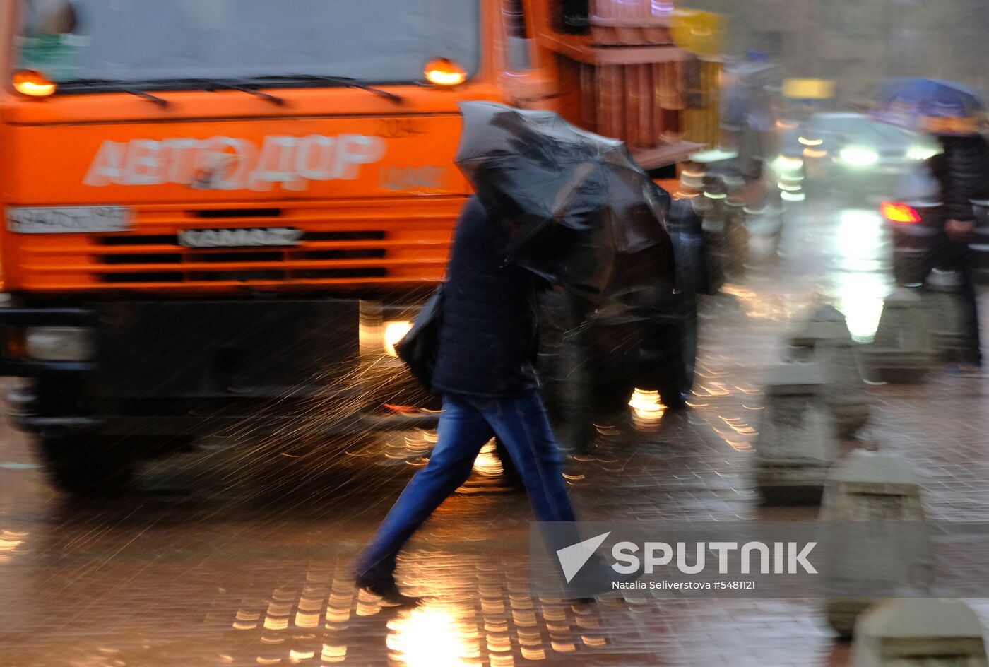 Heavy rain in Moscow