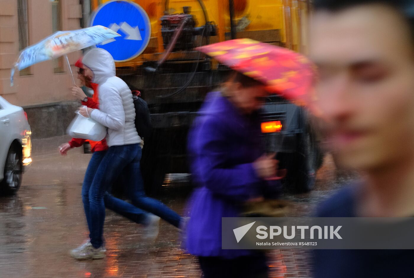 Heavy rain in Moscow