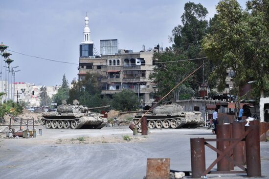 Situation around Yarmouk refugee camp south of Damascus