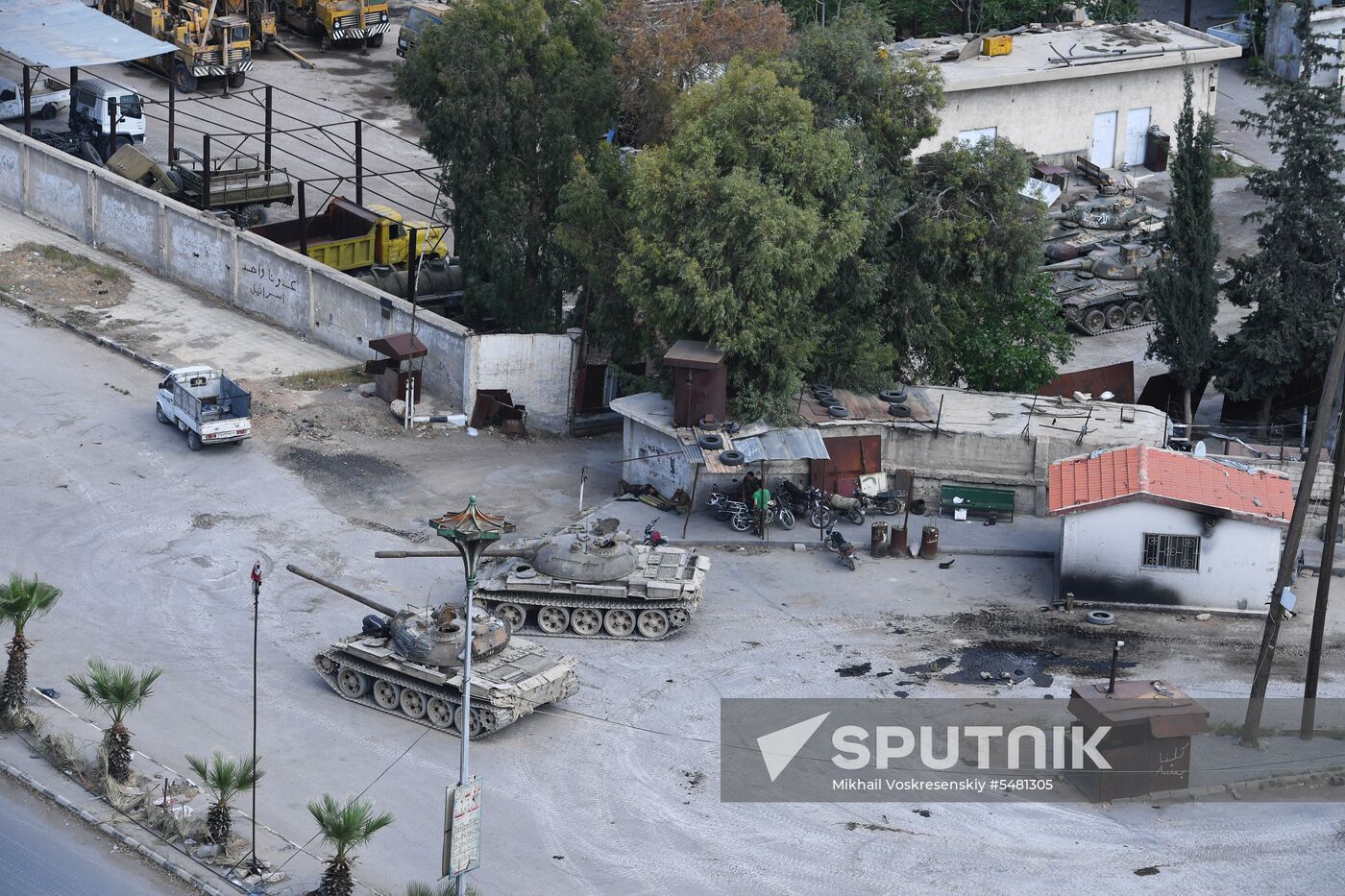 Situation around Yarmouk refugee camp south of Damascus