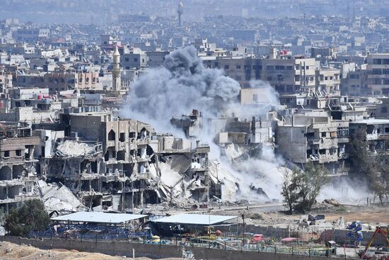 Situation around Yarmouk refugee camp south of Damascus