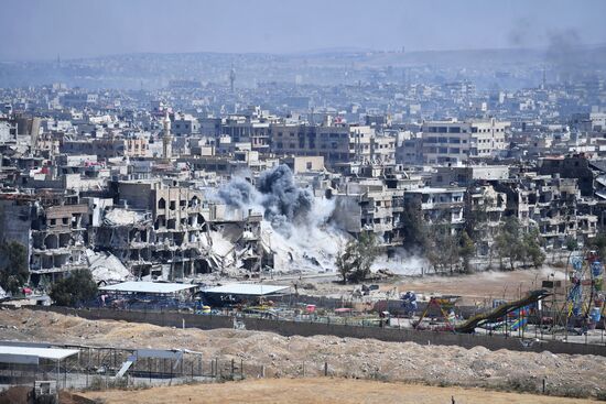 Situation around Yarmouk refugee camp south of Damascus