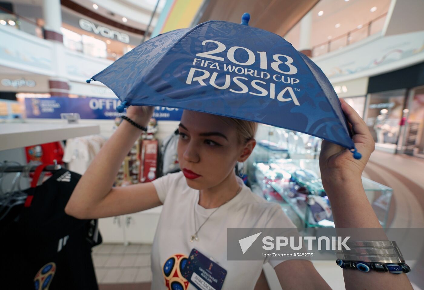 Shop selling attributes of 2018 FIFA World Cup in Kaliningrad