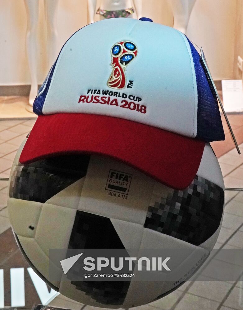 Shop selling attributes of 2018 FIFA World Cup in Kaliningrad