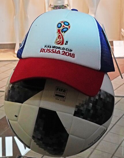 Shop selling attributes of 2018 FIFA World Cup in Kaliningrad