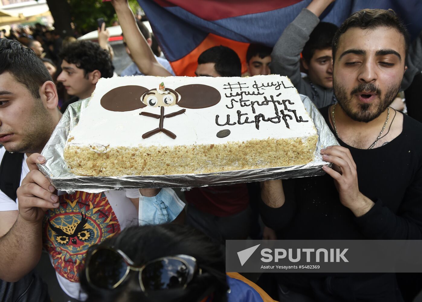 Rally in Yerevan due to Serzh Sargsyan's resignation