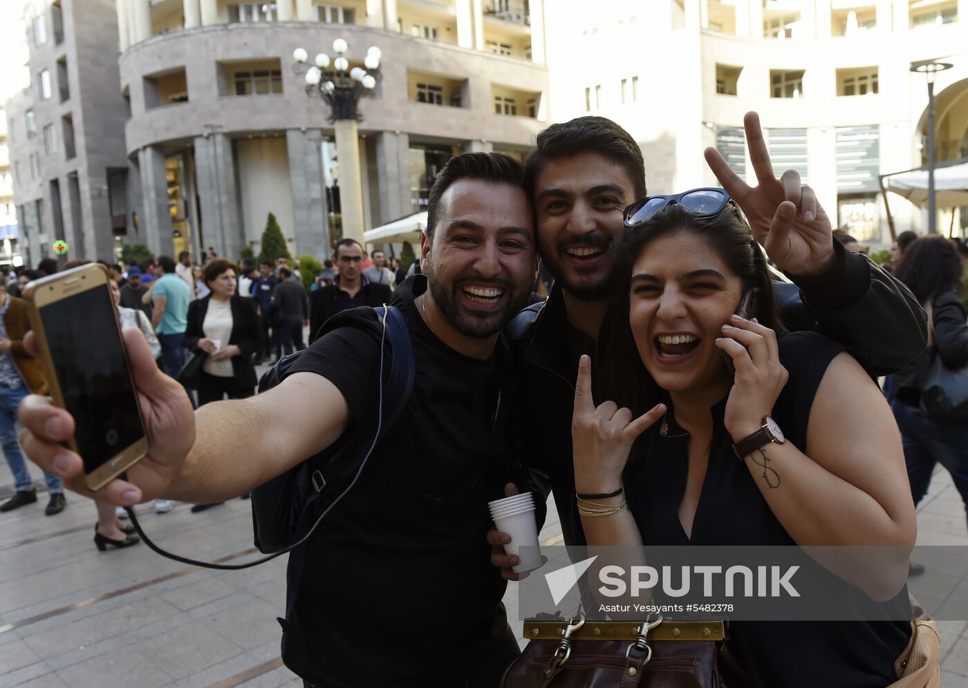 Rally in Yerevan due to Serzh Sargsyan's resignation