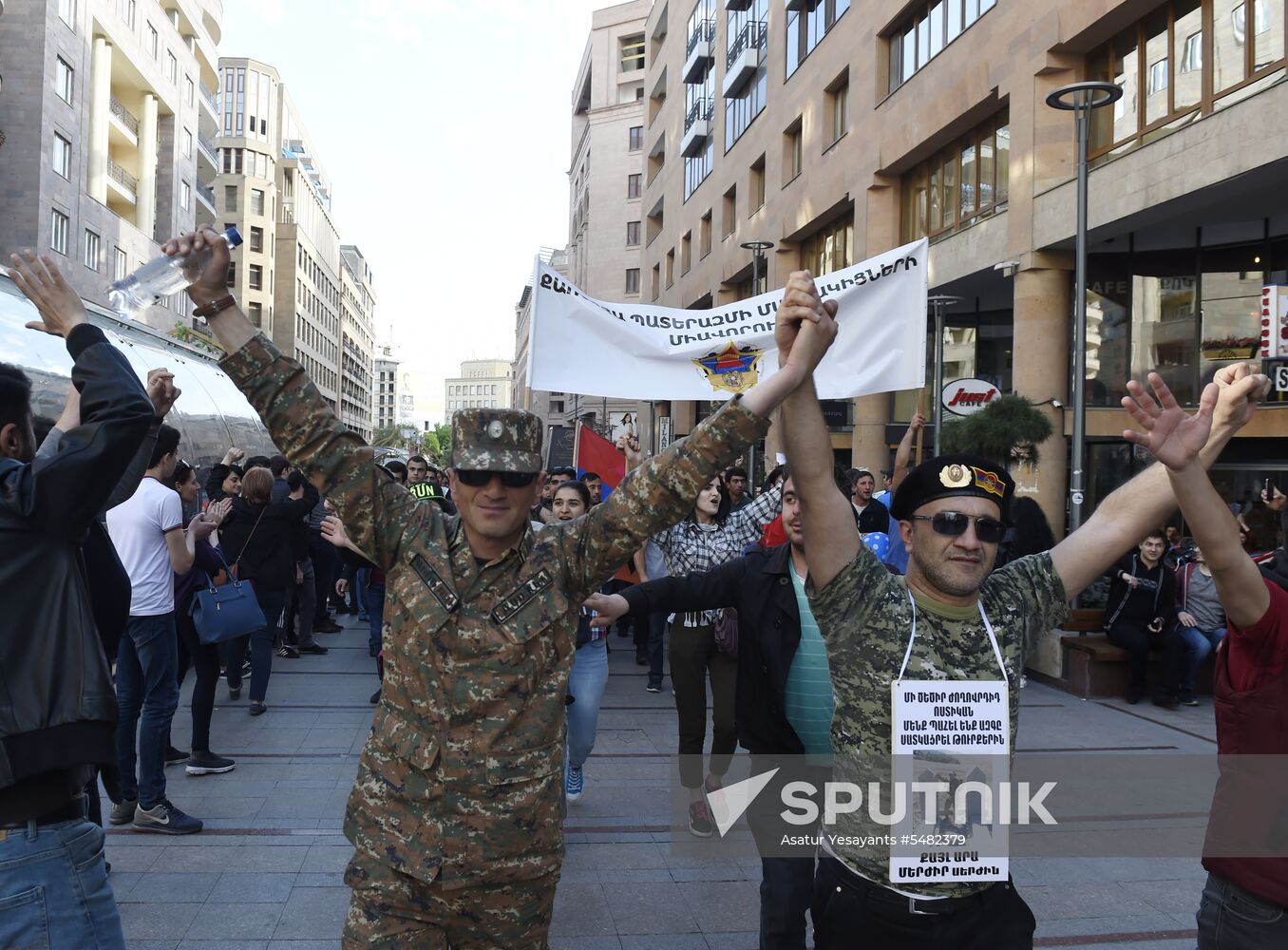 Rally in Yerevan due to Serzh Sargsyan's resignation