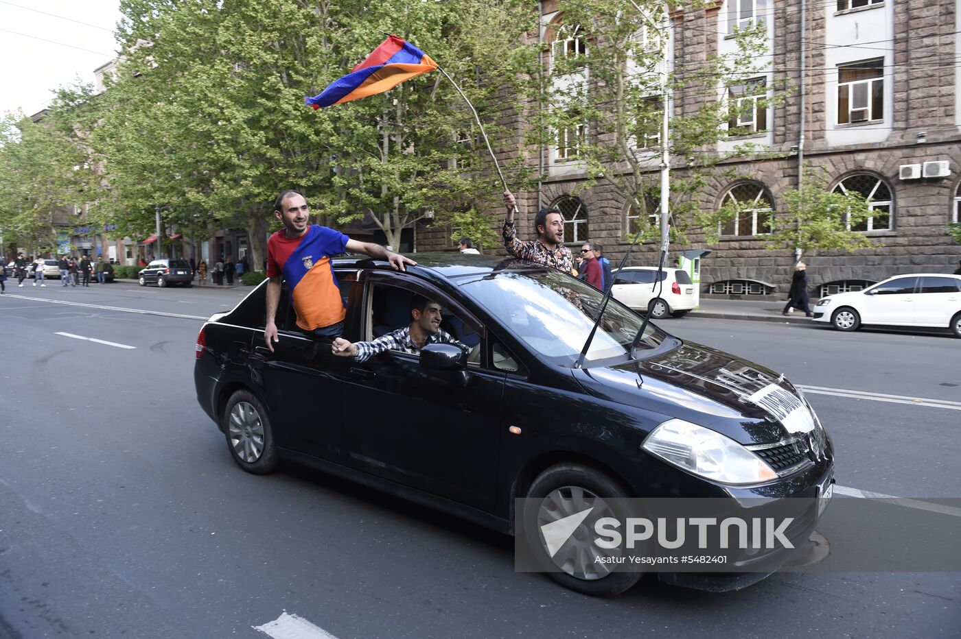 Rally in Yerevan due to Serzh Sargsyan's resignation