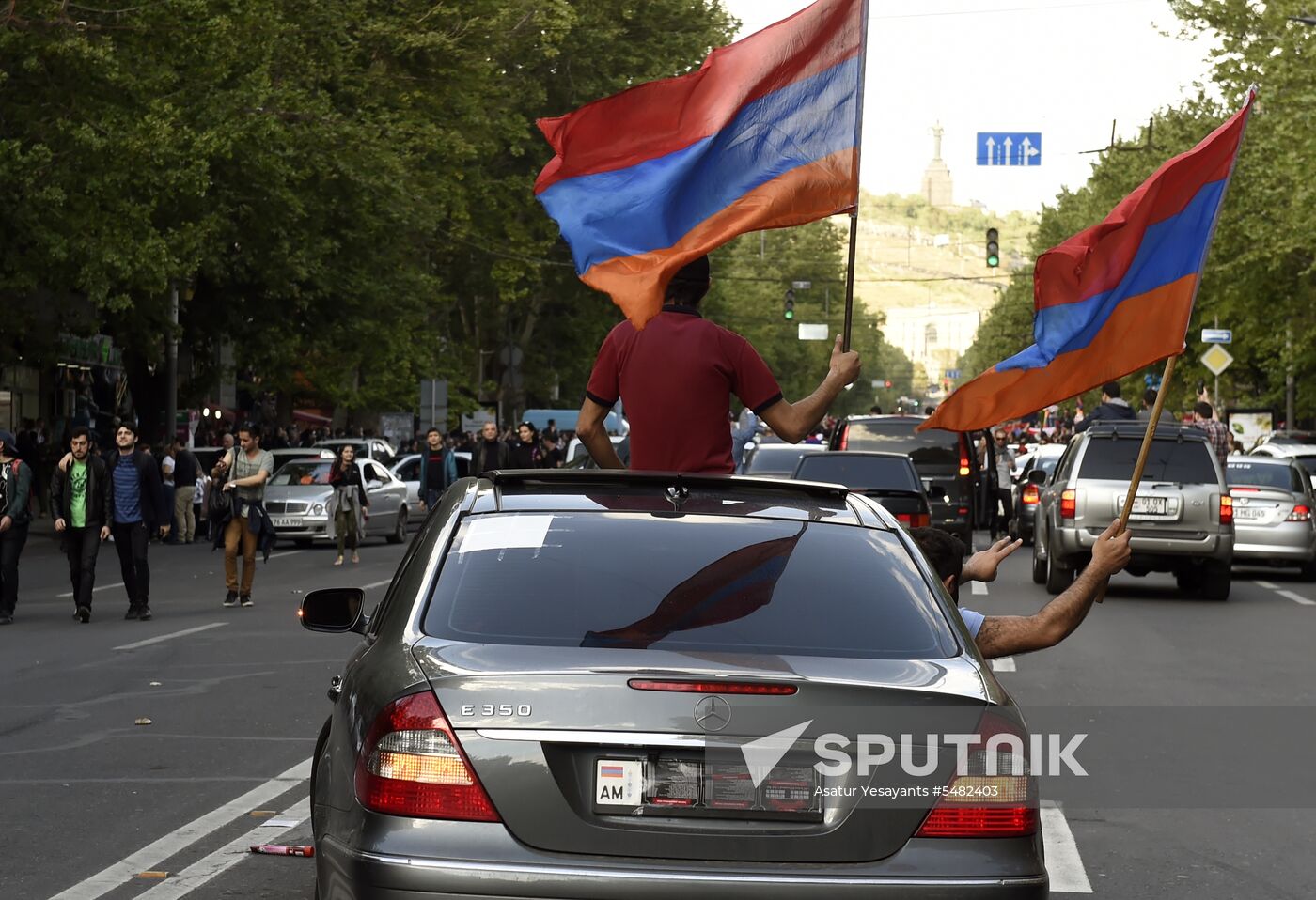 Rally in Yerevan due to Serzh Sargsyan's resignation