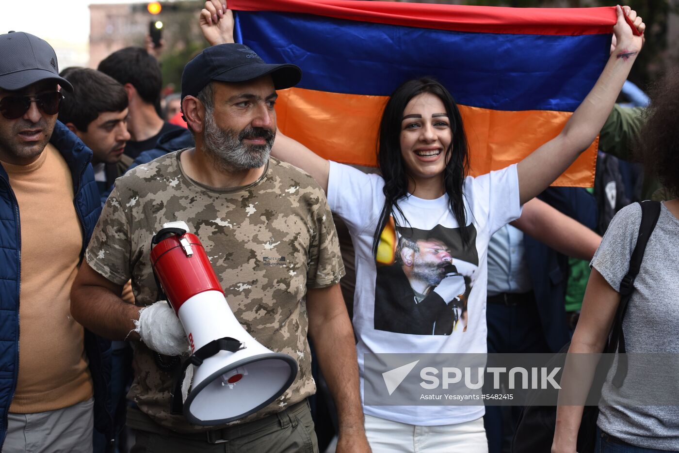 Rally in Yerevan due to Serzh Sargsyan's resignation