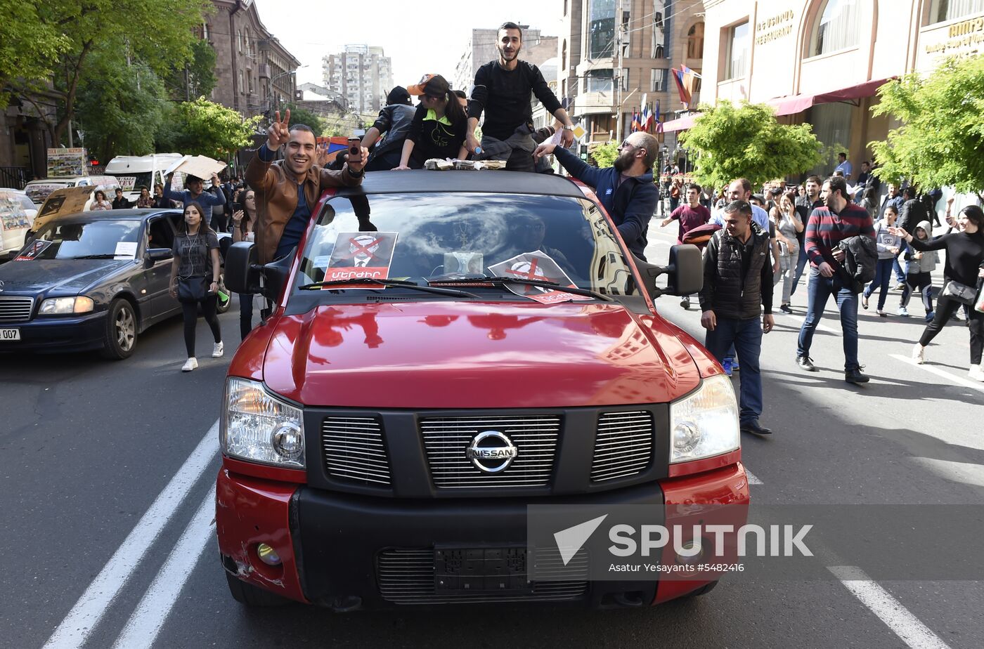 Rally in Yerevan due to Serzh Sargsyan's resignation