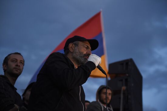 Rally in Yerevan due to Serzh Sargsyan's resignation