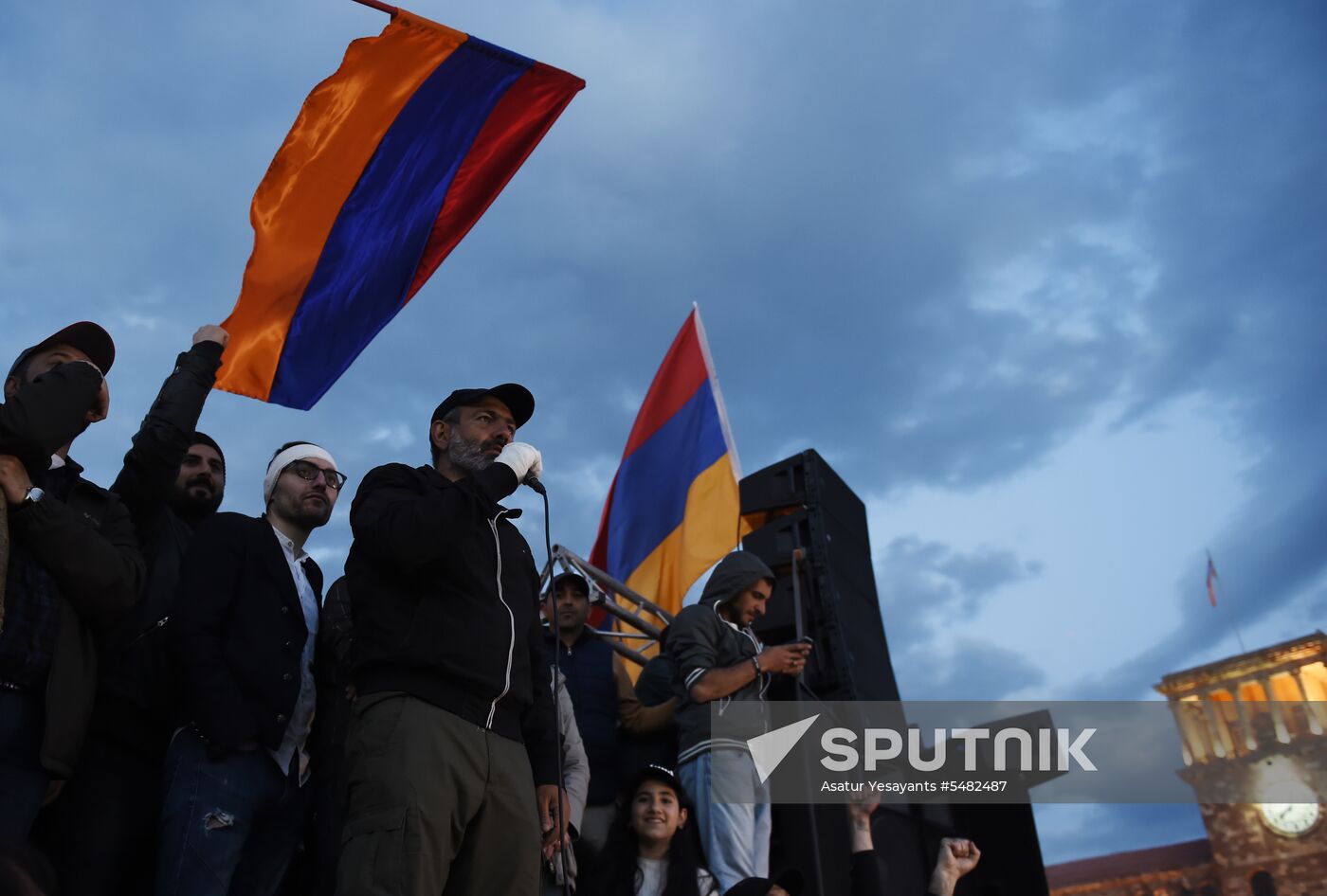 Rally in Yerevan due to Serzh Sargsyan's resignation