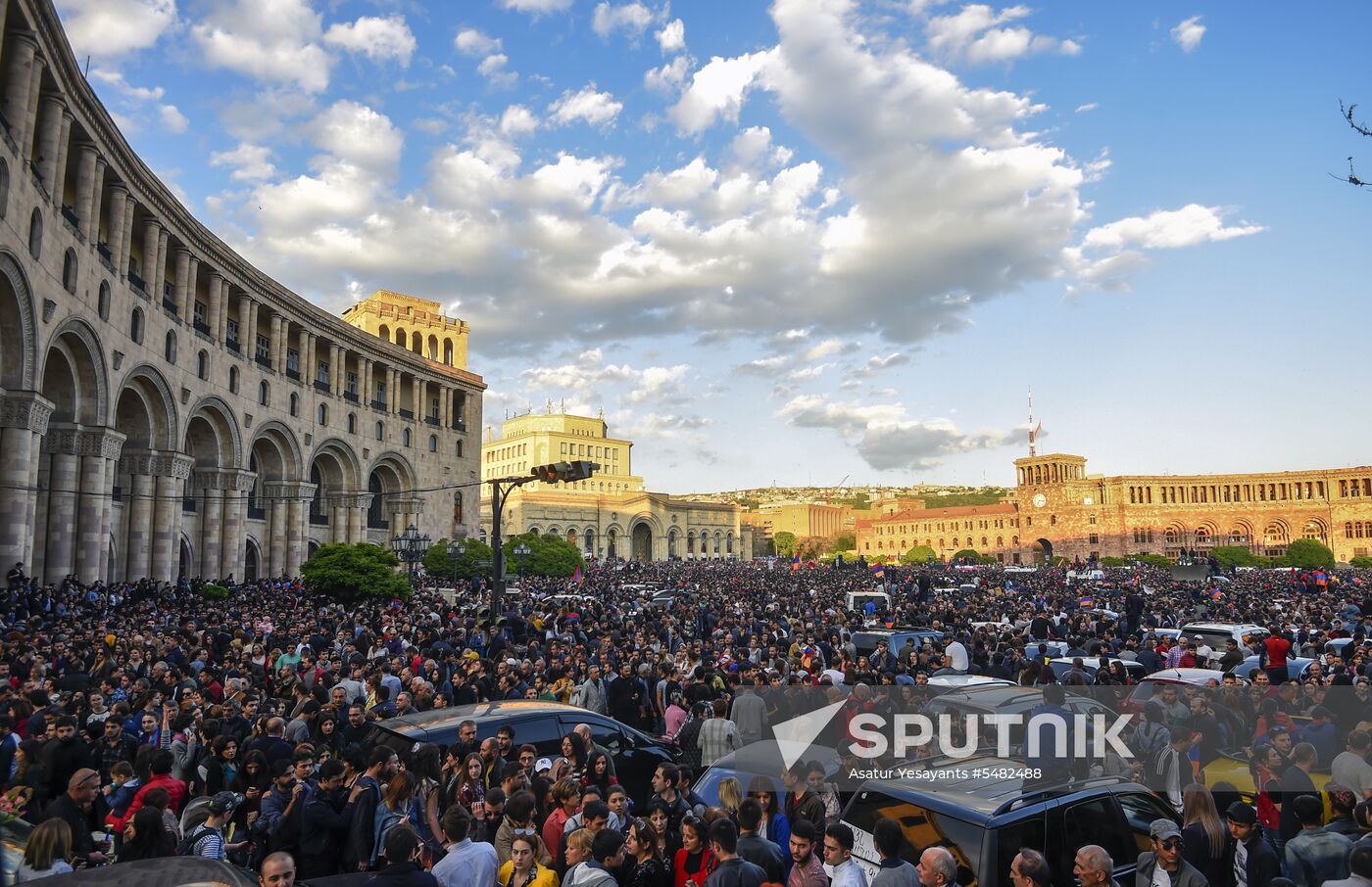 Rally in Yerevan due to Serzh Sargsyan's resignation