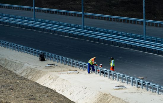 Construction of access roads to Crimean Bridge