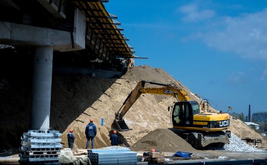 Construction of access roads to Crimean Bridge