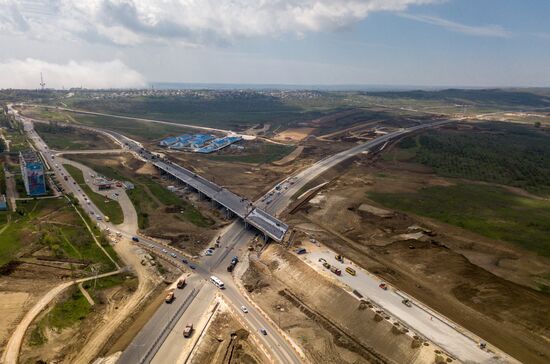 Construction of access roads to Crimean Bridge