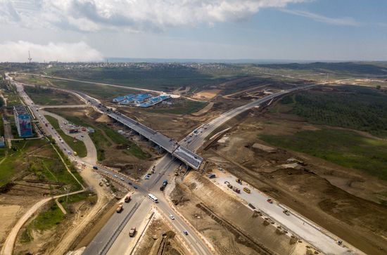 Construction of access roads to Crimean Bridge