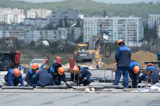 Construction of access roads to Crimean Bridge