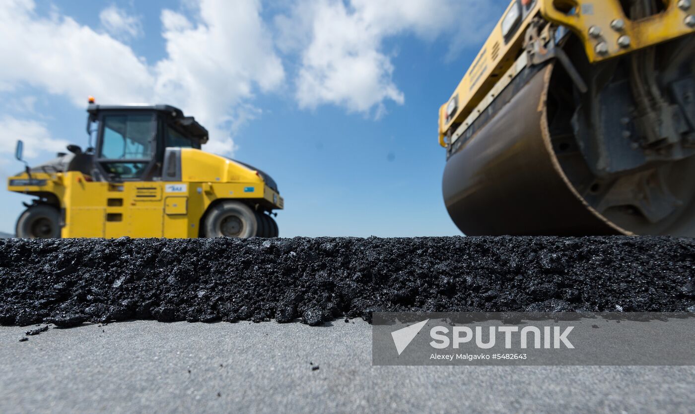 Construction of access roads to Crimean Bridge