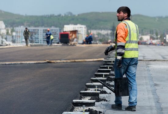 Construction of access roads to Crimean Bridge