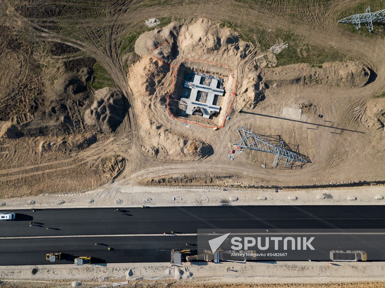 Construction of access roads to Crimean Bridge