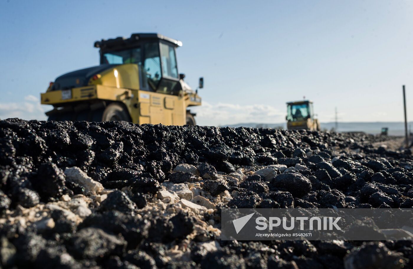 Construction of access roads to Crimean Bridge