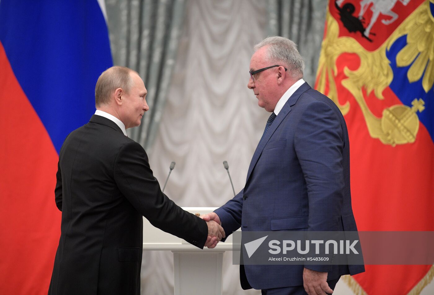 Russian President Vladimir Putin presents Hero of Labor of Russian Federation medals