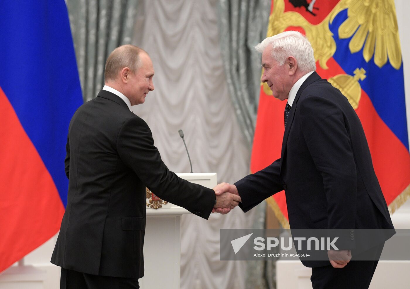 Russian President Vladimir Putin presents Hero of Labor of Russian Federation medals
