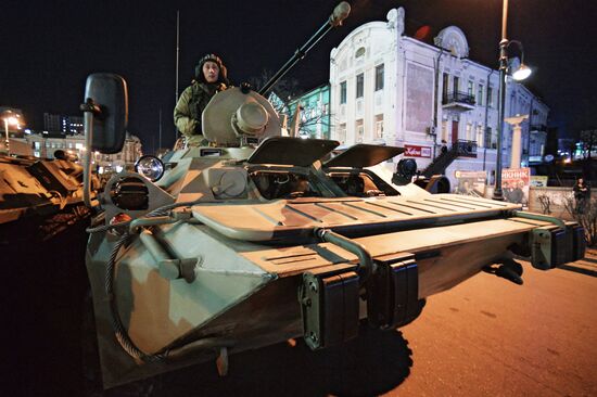 Victory parade rehearsal in Vladivostok